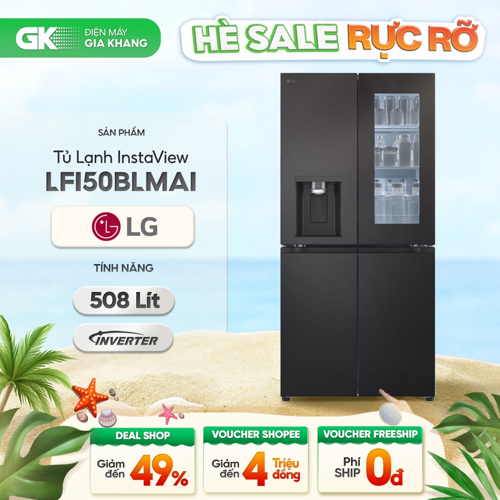 LFI50BLMAI - Tủ Lạnh LG Inverter 508 Lít Multi Door InstaView LFI50BLMAI [Freeship CẦN THƠ]