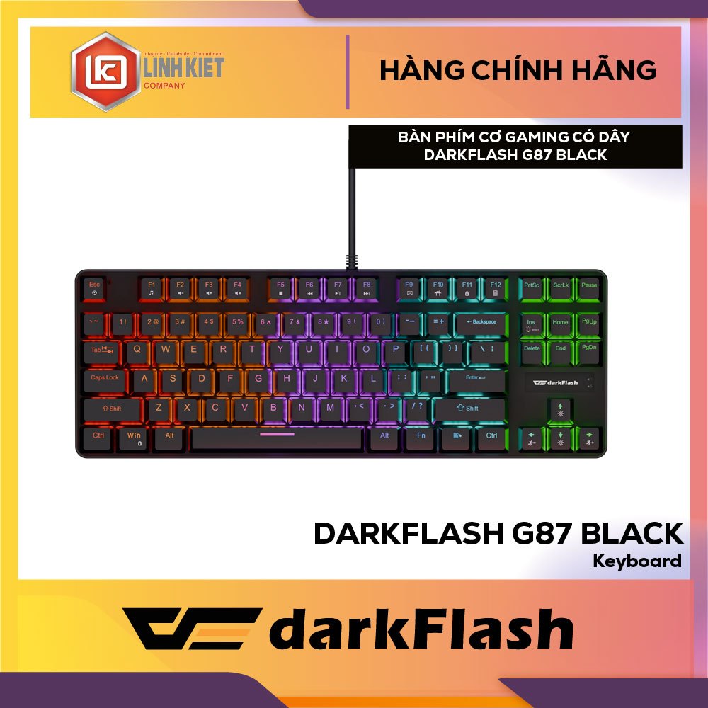 BÀN PHÍM CƠ GAMING CÓ DÂY DARKFLASH G87 BLACK