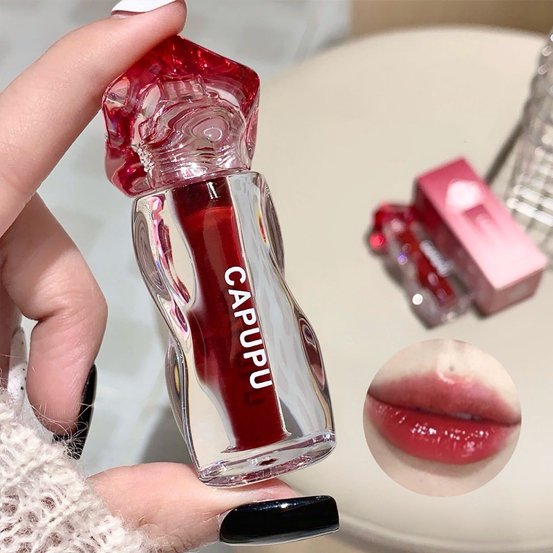 Shine🍊CAPUPU Crystalline Luminescent Lip Glaze Dưỡng ẩm và chống thấm nước