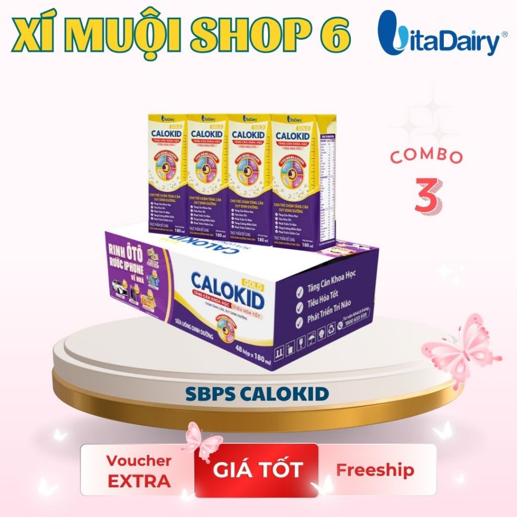 Combo 2-3 thùng - SUDD Calokid 110ml/180ml ( thùng 48 hộp ) - VitaDairy - Hàng chính hãg