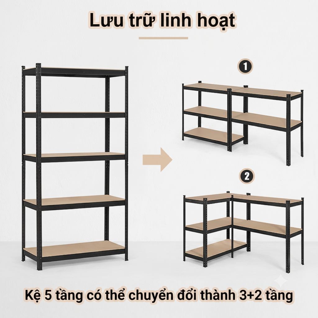 ALOVE Kệ Sắt V Lỗ Đa Năng Kệ Gỗ Nhiều Tầng Chịu Tải Nặng Dễ Lắp Đặt Không Cần Ốc Vít | BigBuy360 - bigbuy360.vn