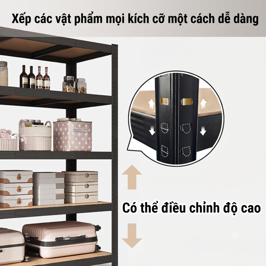 ALOVE Kệ Sắt V Lỗ Đa Năng Kệ Gỗ Nhiều Tầng Chịu Tải Nặng Dễ Lắp Đặt Không Cần Ốc Vít | BigBuy360 - bigbuy360.vn