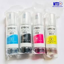 Mực in Epson 003 dùng cho máy in Epson L1110/ L1210/ L1250(nhập khẩu) đủ màu C/M/Y/BK