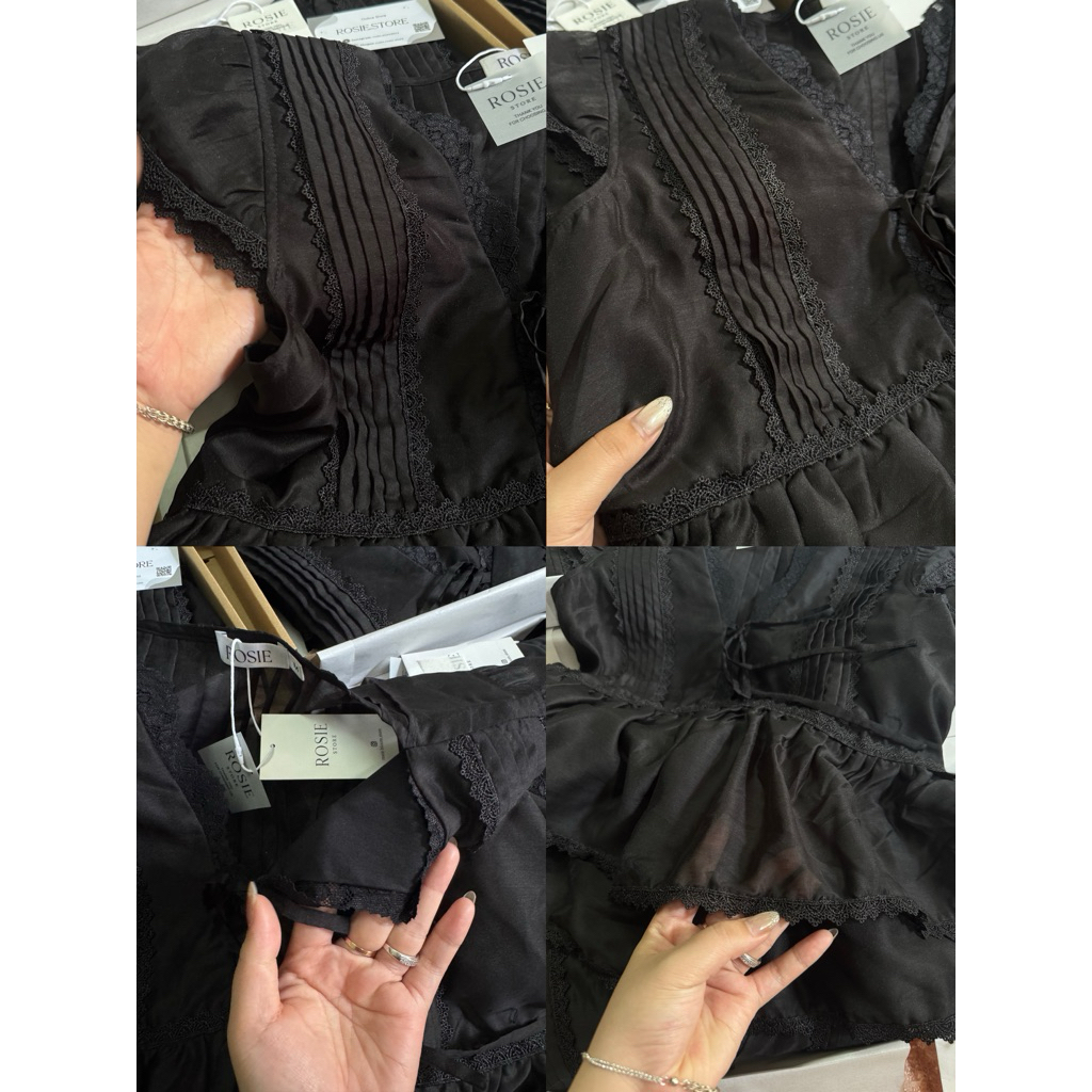 Áo babydoll dáng xoè cổ V phối nơ viền ren bèo tầng, áo cánh tiên babydoll ( ẢNH THẬT SHOP Ở CUỐI) | BigBuy360 - bigbuy360.vn