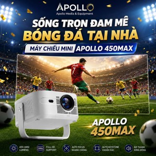 Máy Chiếu Mini Apollo 450MAX Android 14 1350 ANSI lumens Auto Focus Máy Chiếu Xem Phim Gia Đình Hỗ trợ 4K