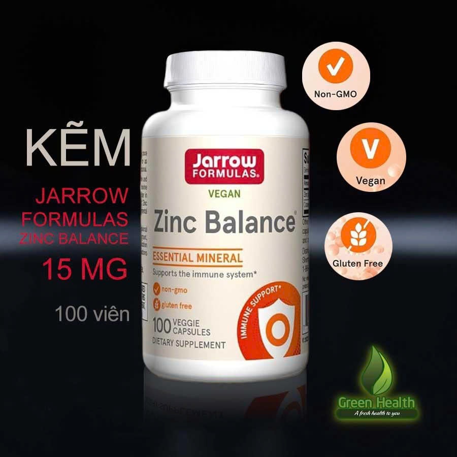 Thực phẩm bổ sung kẽm Jarrow Formulas Zinc Balance 15 mg - 100 viên