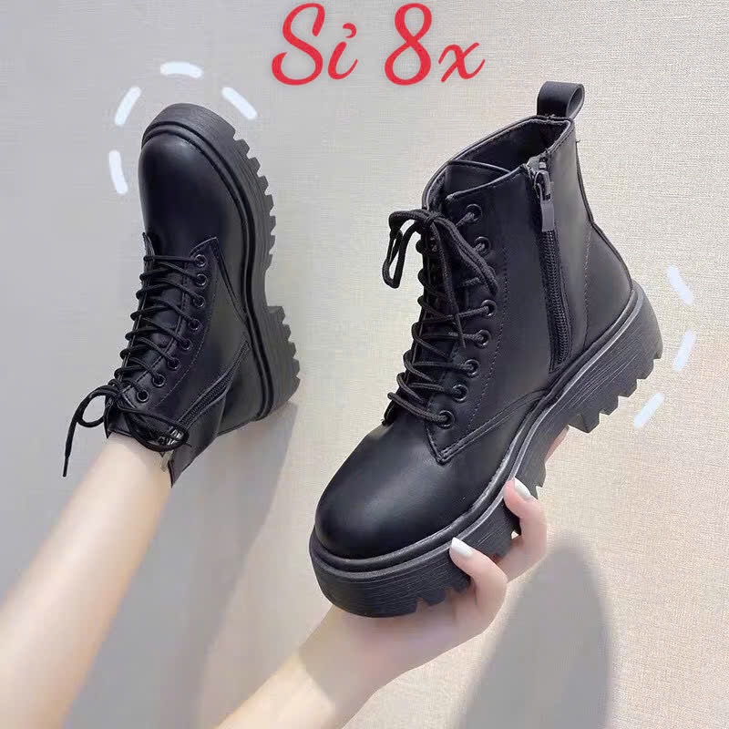 Boot da nữ cổ lửng (KHOÁ CẠNH, thắt dây)