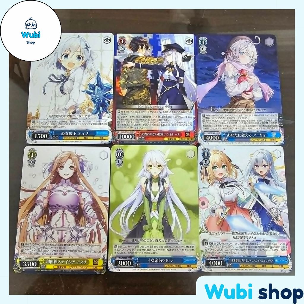 Thẻ bài Anime chính hãng Weiss Schwarz hình minh họa Light novel Arya, 86, Konosuba, SAO, v.v