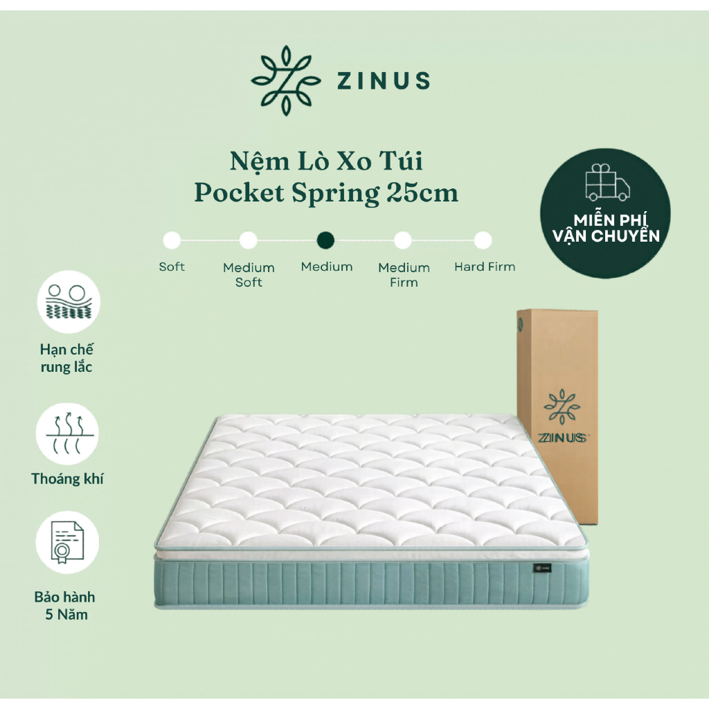 Nệm Lò Xo Độc Lập Với 3 Tầng Foam Hỗ Trợ 25cm - 10in Euro Top OPP Pocket Spring Mattress | BigBuy360 - bigbuy360.vn