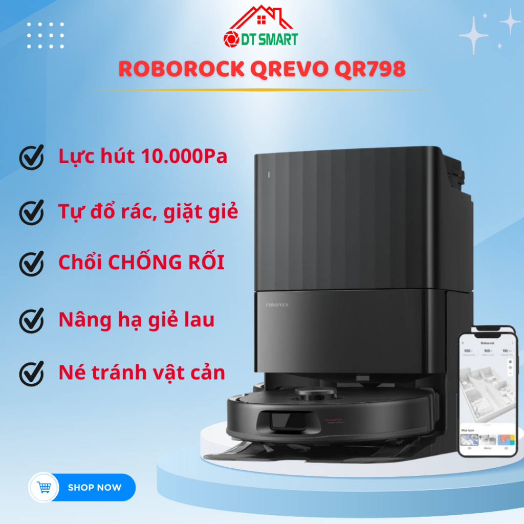 Robot Hút Bụi Roborock QR 798 - Hàng Chính Hãng - Quốc Tế - BH 24 Tháng