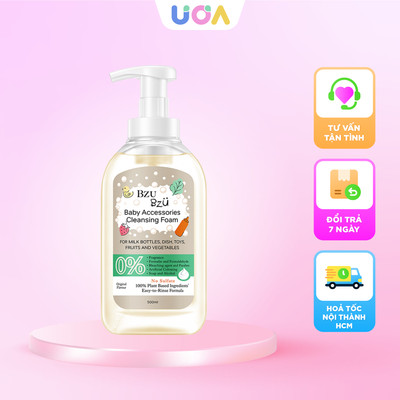 [PHIÊN BẢN MỚI] Nước rửa bình sữa và đồ dùng cho bé Bzu Bzu chai 500ml (Ngẫu nhiên)