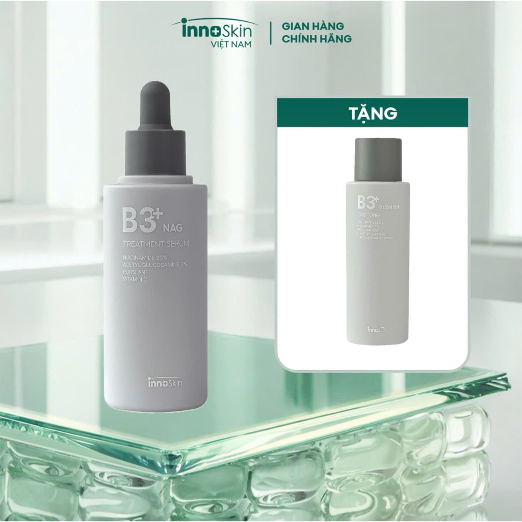 Serum B3 NIA 20% NAG Treatment Inoskin Hàn Quốc 50ml Sáng Da, Kiềm Dầu (Tặng 1 Chai Toner B3 Blemish