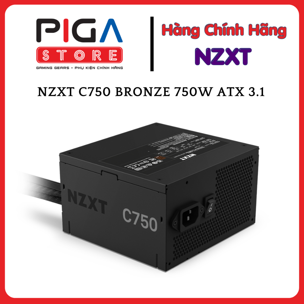 Nguồn Máy Tính NZXT C750 Bronze 750W ATX 3.1 (PA-7B3BB-US) - Hàng Chính Hãng
