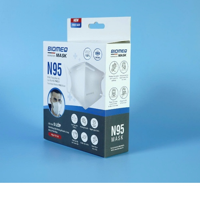 Khẩu trang bảo hộ Biomeq Mask N95 Màu Trắng (H/10c)