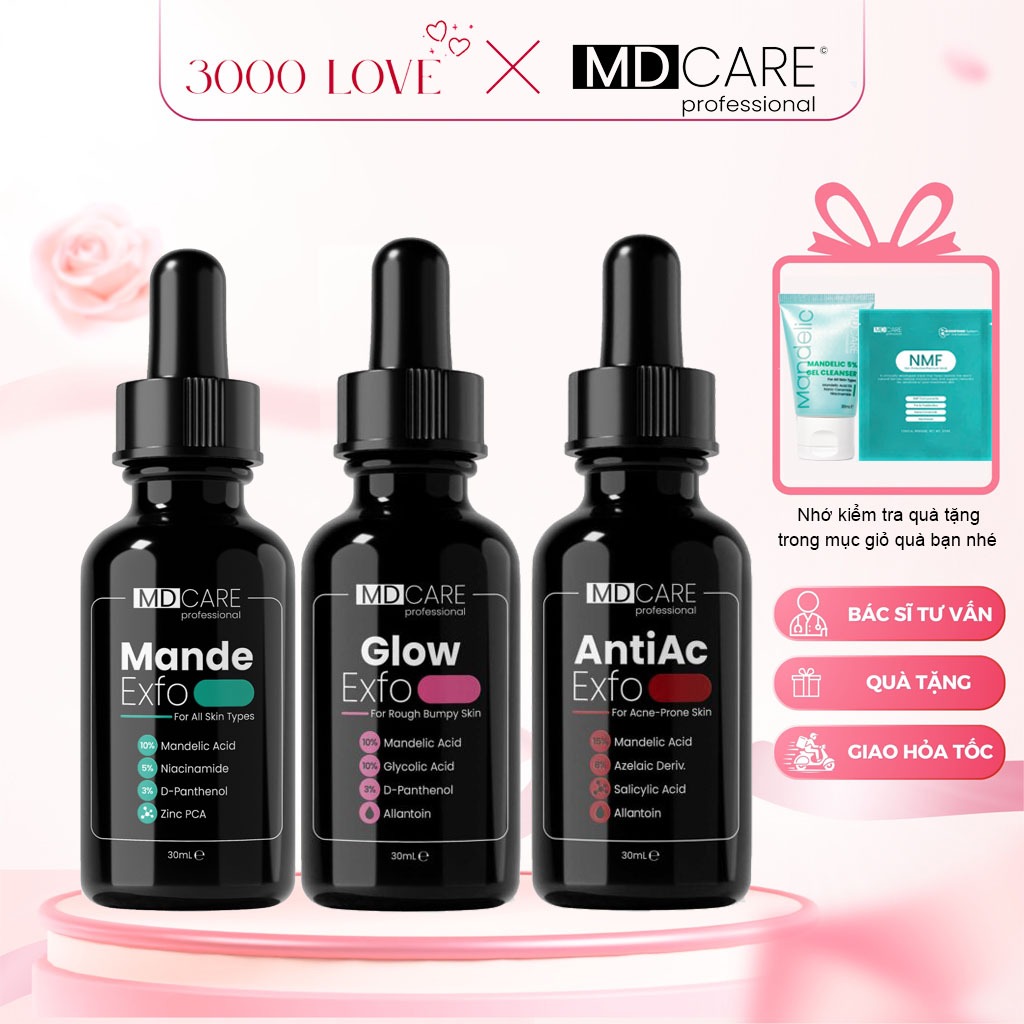Tẩy tế bào da chết Md Care Mande Exfo-Glow Exfo-Antiac Exfo Căng bóng Trắng sáng 30ml - 3000 Love | BigBuy360 - bigbuy360.vn