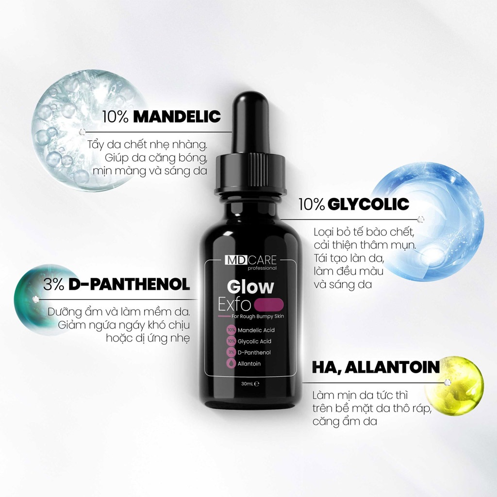 Tẩy tế bào da chết Md Care Mande Exfo-Glow Exfo-Antiac Exfo Căng bóng Trắng sáng 30ml - 3000 Love | BigBuy360 - bigbuy360.vn