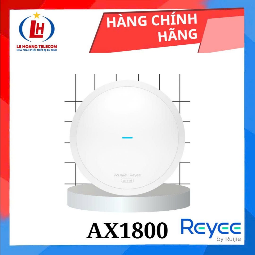 RG-RAP62 | Điểm truy cập gắn trần Wifi 6 AX1800 Reyee Ruijie, bảo hành 36 tháng