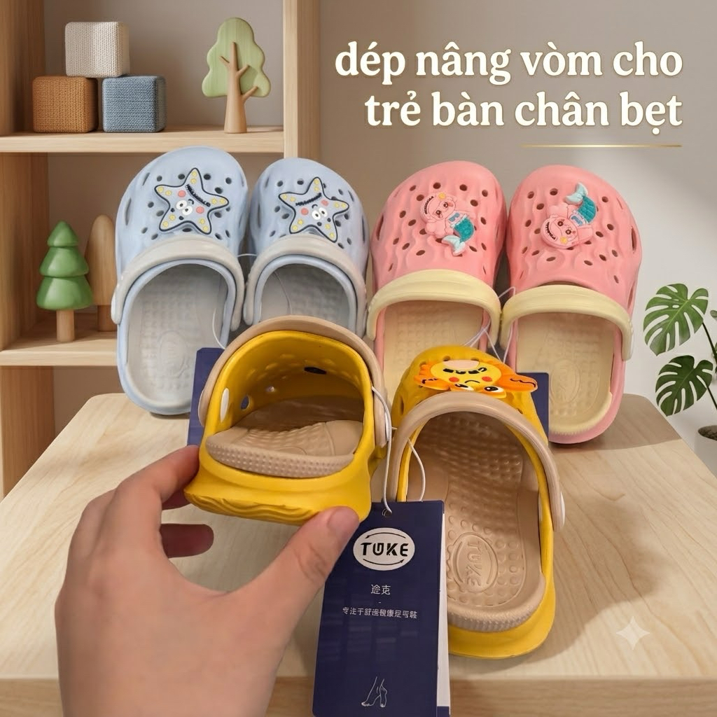 Dép Bàn Chân Bẹt Cho Bé Trai, Dép bàn chân bẹt cho bé Gái ( Mẫu Mới)
