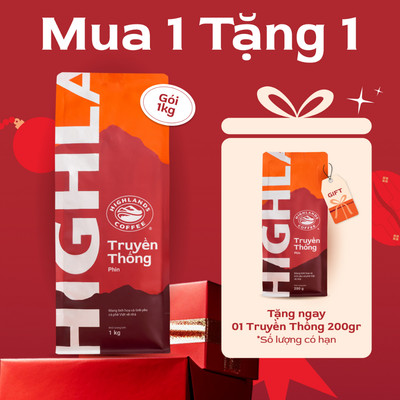 Mua 1Kg Tặng 200g - Cà Phê Rang Xay Truyền Thống Highlands Coffee