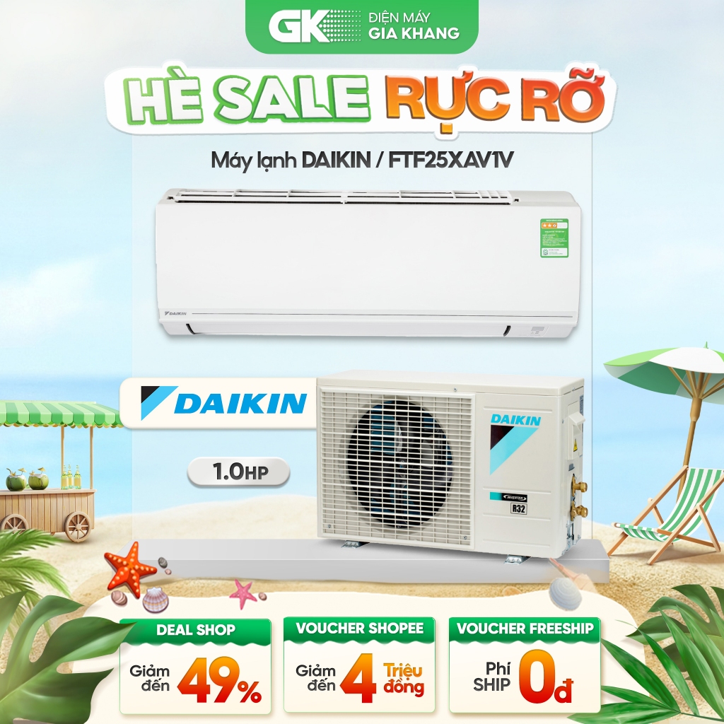 [Phí Lắp đặt 0Đ HN HCM] Điều Hòa DAIKIN FTF25XAV1V/RF25XAV1V 1HP Không Inverter [Toàn Quốc]{GIẢM 10%