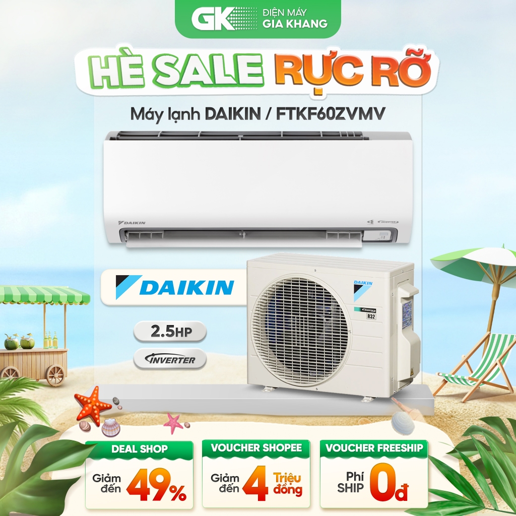 [Phí Lắp đặt 0Đ HN HCM] FTKF60ZVMV | FTKF50ZVMV | FTKF25ZVMV | FTKF35ZVMV Máy Lạnh DAIKIN Inverter