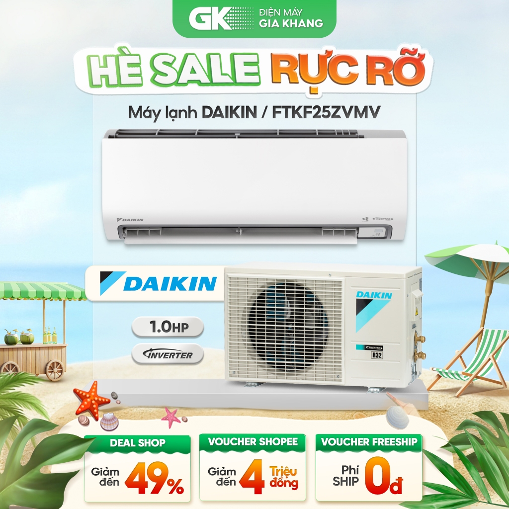 FTKF25ZVMV - Máy Lạnh DAIKIN Inverter 1 HP FTKF Series [Freeship HCM]{GIẢM 10%}