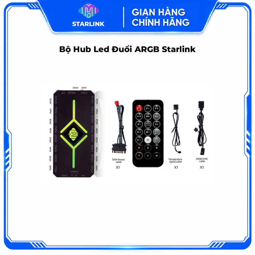 Bộ Hub Led Đuổi Starlink ARGB - Có Điều Tốc & Đồng Bộ Mainboard