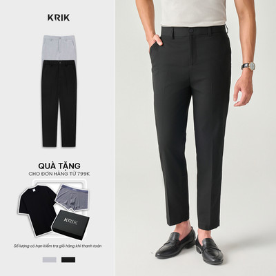 Quần Âu Nam KRIK Form Slim Chất Polyester Co Giãn Thiết Kế Công Sở Trẻ Trung QA7175