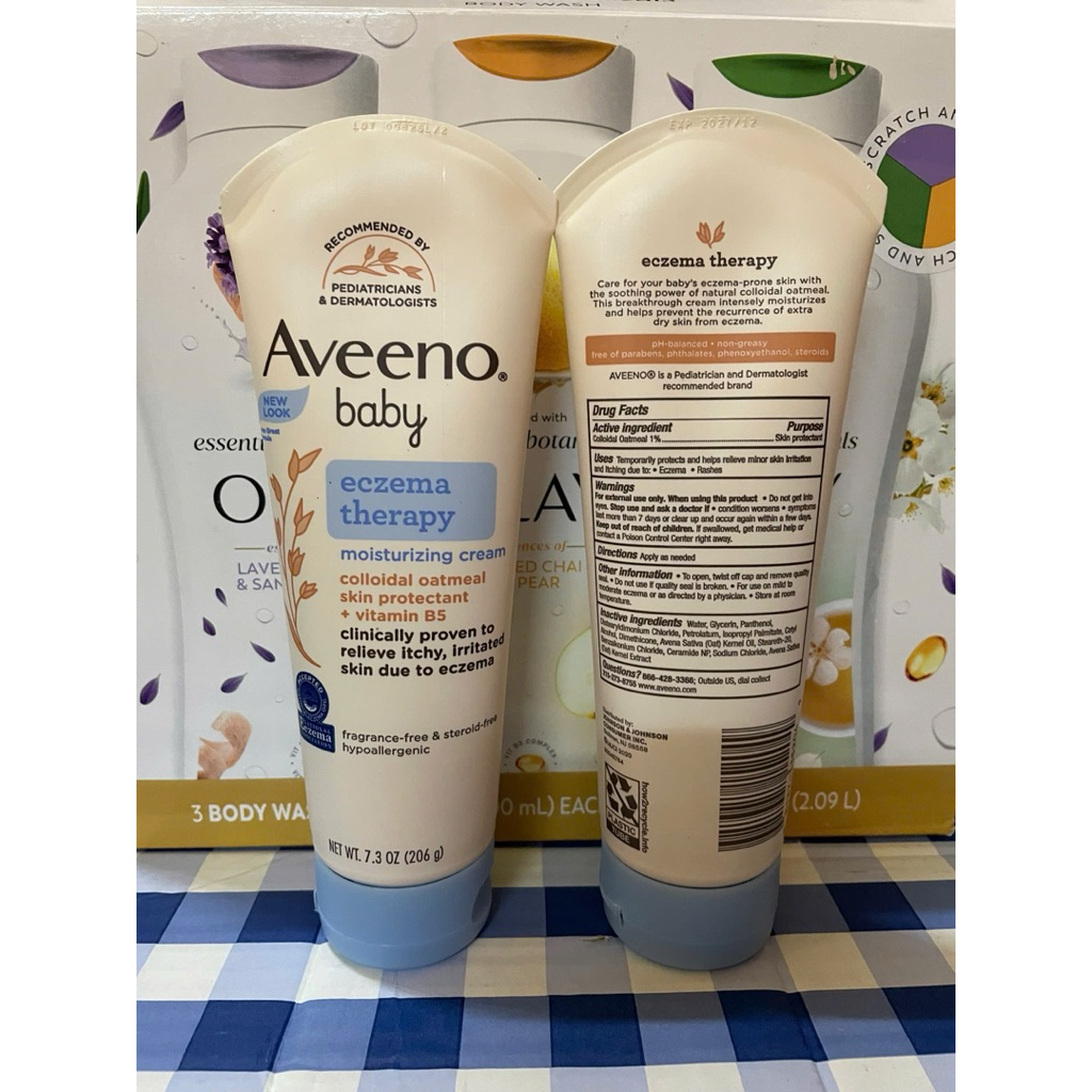 [HÀNG MỸ, DATE 2027] Kem dưỡng Aveeno Baby Eczema Therapy Moisturizing Cream 206g