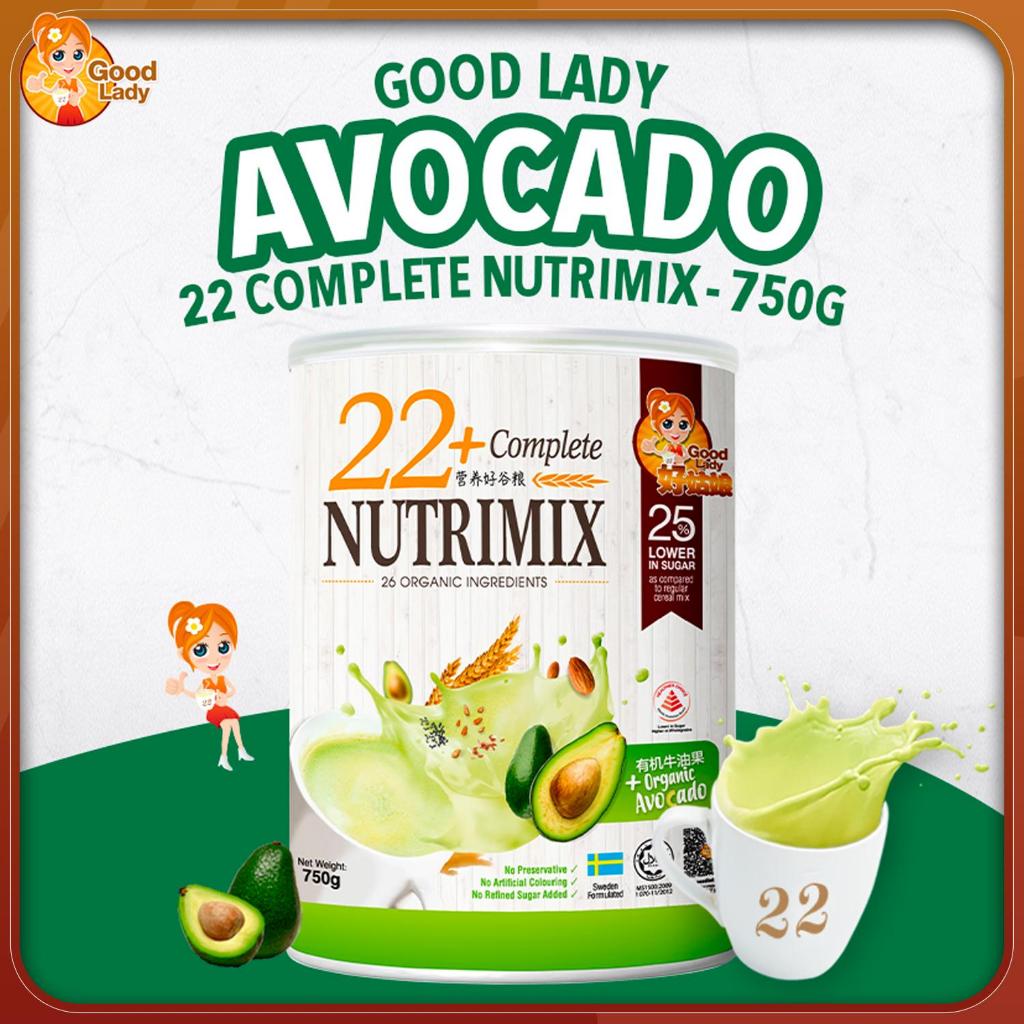 Sữa Ngũ cốc 22+ Nutrimix - Avocado ( Bơ hữu cơ) - Lon - 750g