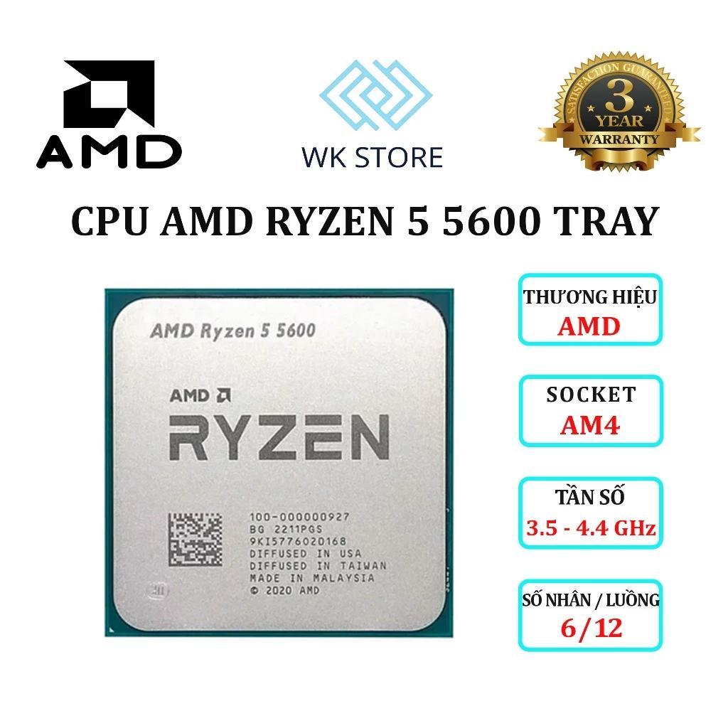 CPU AMD Ryzen 5 5600 Tray, 6 Nhân 12 Luồng, 4.4 Ghz, Mới Bảo Hành 36 Tháng