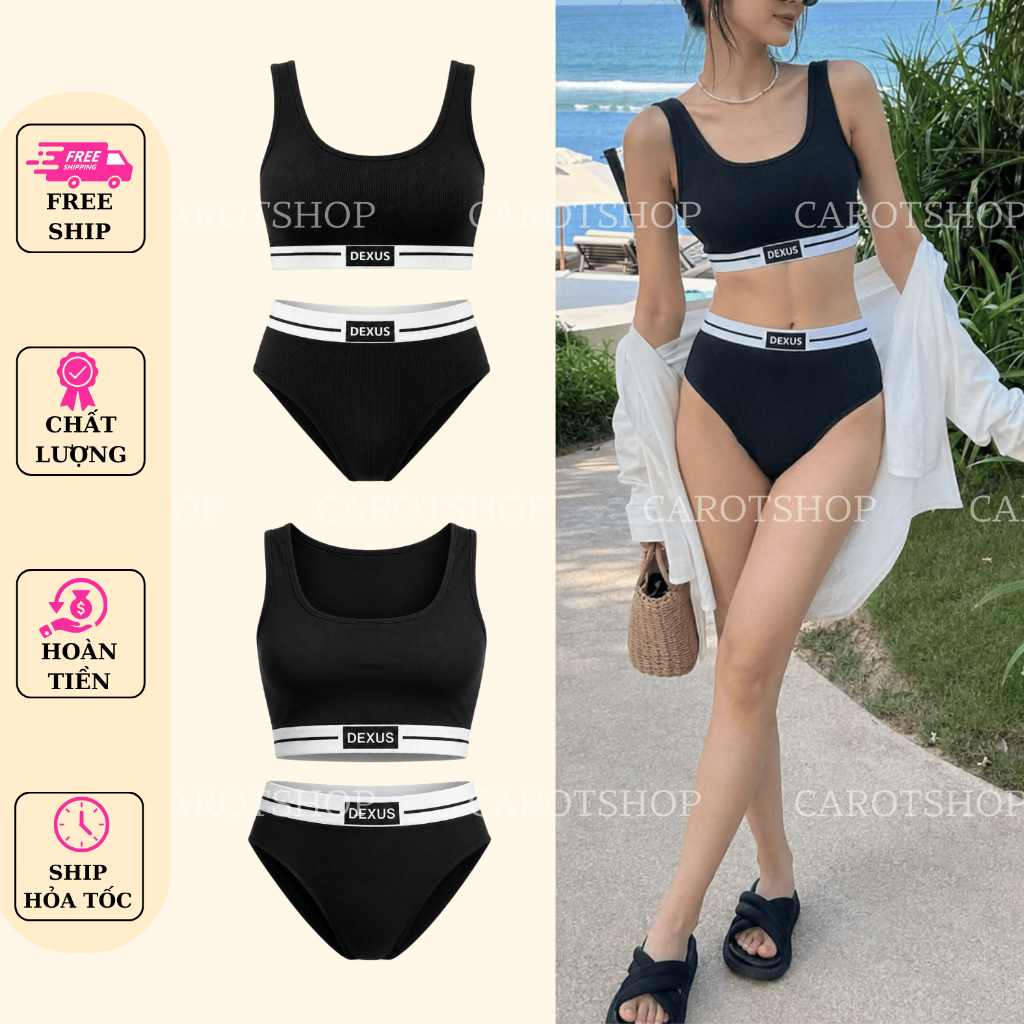 [HỎA TỐC] Set Bikini 2 Mảnh Viền Chữ Hai Kiểu (ảnh thật) K5157_CAROTSHOP