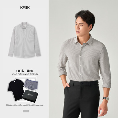 Áo Sơ Mi Nam KRIK Form Regular Chất Vải Thoải Mái Thiết Kế Công Sở Trẻ Trung SD3325