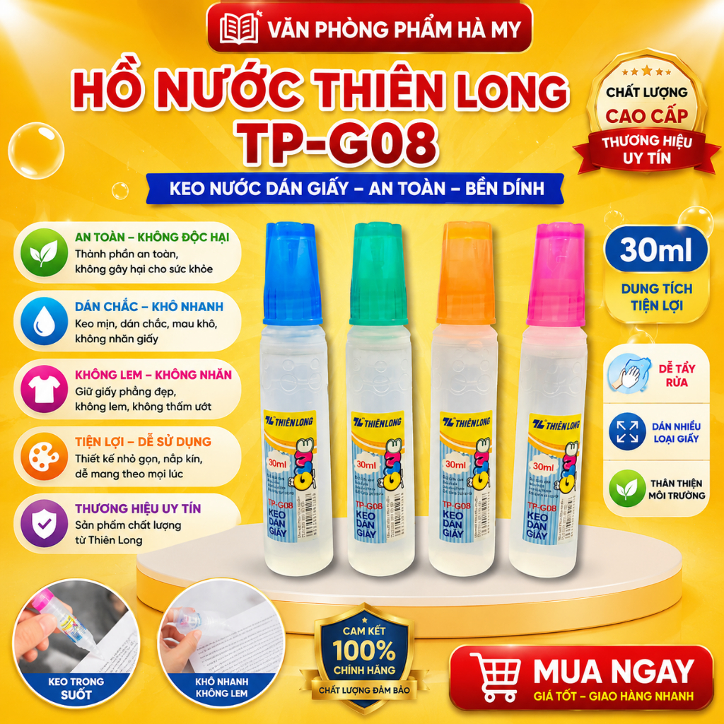 Keo Hồ nước thiên long 30ml TP-G08 Keo nước dán giấy
