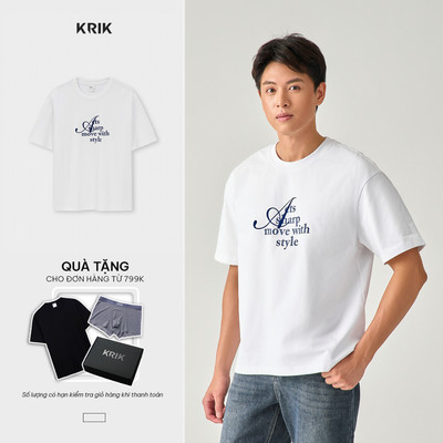 Áo Phông Nam KRIK Form Classic Chất Liệu Giữ Form Thiết Kế In Nhung Tinh Tế AP1450