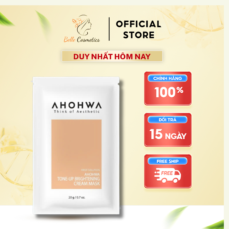 Gói mặt Nạ Ủ Trắng Dạng Kem AHOHWA Tone-Up Brightening Cream Mask