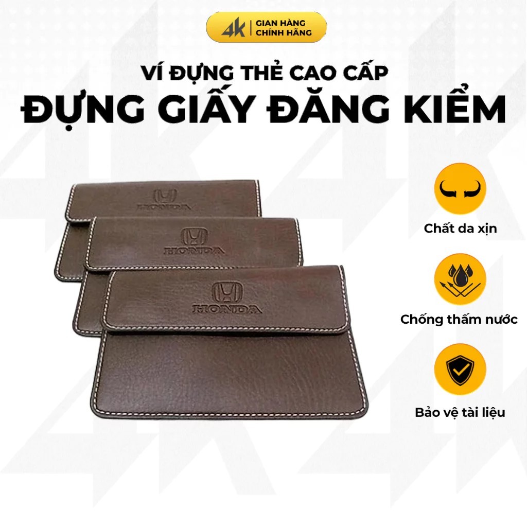 [FURNI HOME] Ví đựng thẻ cao cấp 4K, ví da đựng đăng kiểm giấy tờ ô tô da bò chống thấm nước nhiều l