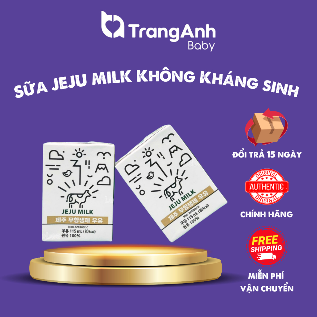Sữa tươi không kháng sinh JeJu Milk 115ml Hàn Quốc