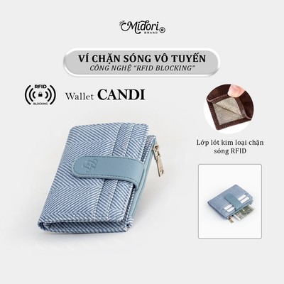 Ví Da PU CANDI Công Nghệ RFID Nam Nữ Đựng Thẻ Tiền Nhiều Ngăn Nhỏ Gọn Tiện Lợi Cao Cấp | M MIDORI