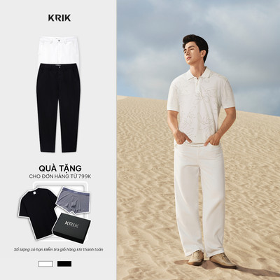 Quần Kaki Nam KRIK Form Baggy  Chất Cotton Dày Dặn Thiết Kế Túi Cong Hiện Đại Trẻ Trung QK6578