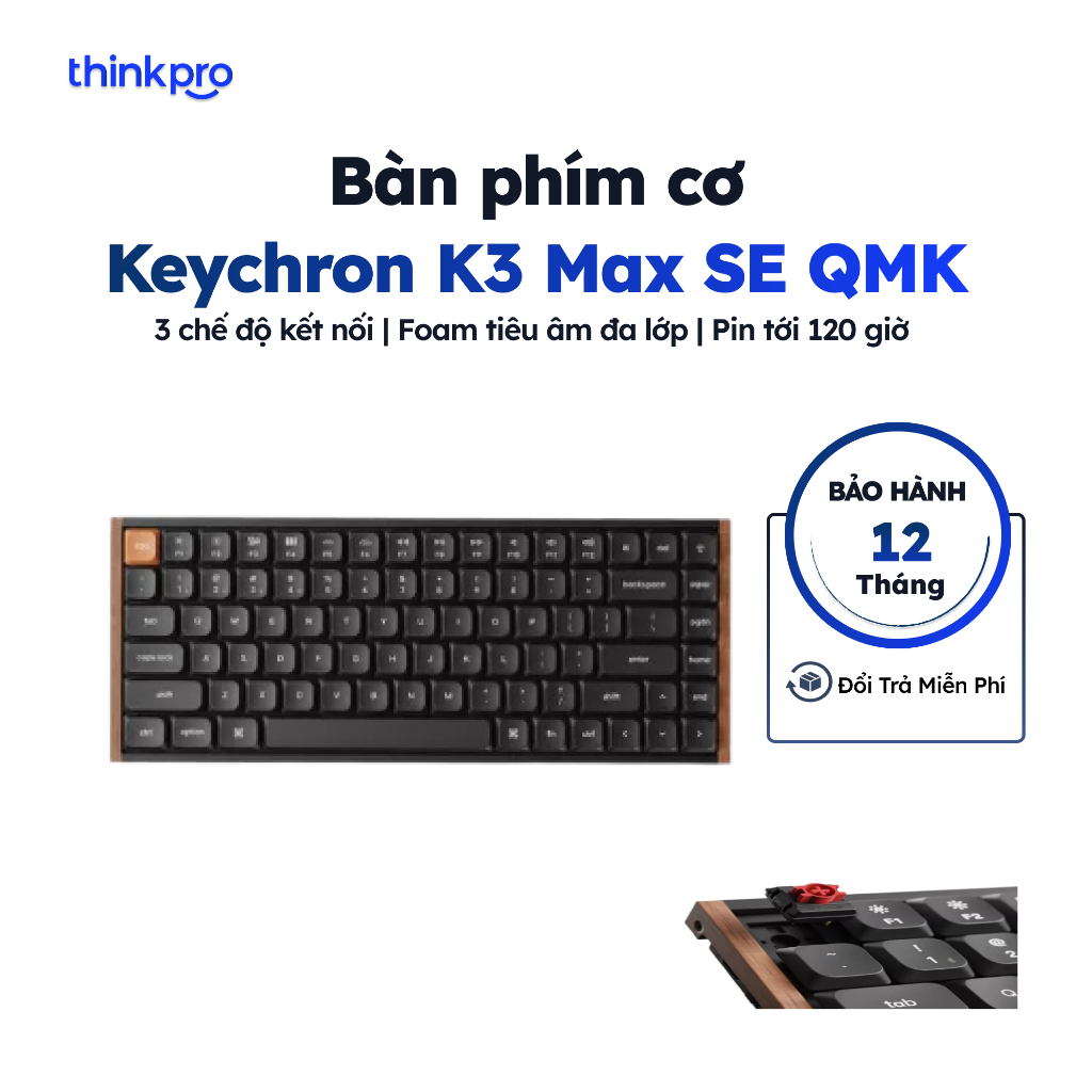 Bàn Phím Cơ Keychron K3 Max SE QMK Wireless 2.4GHz/Bluetooth, Low Profile 75%
