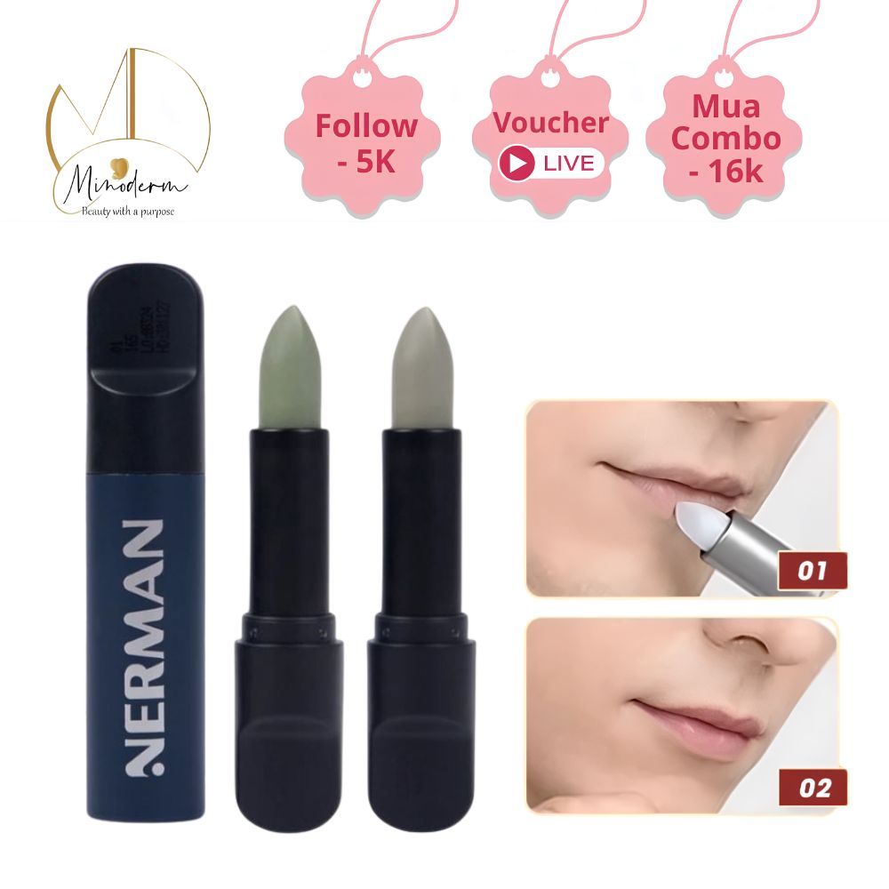 Son dưỡng cho nam Nerman 2 in 1 dưỡng ẩm, ngừa thâm môi.