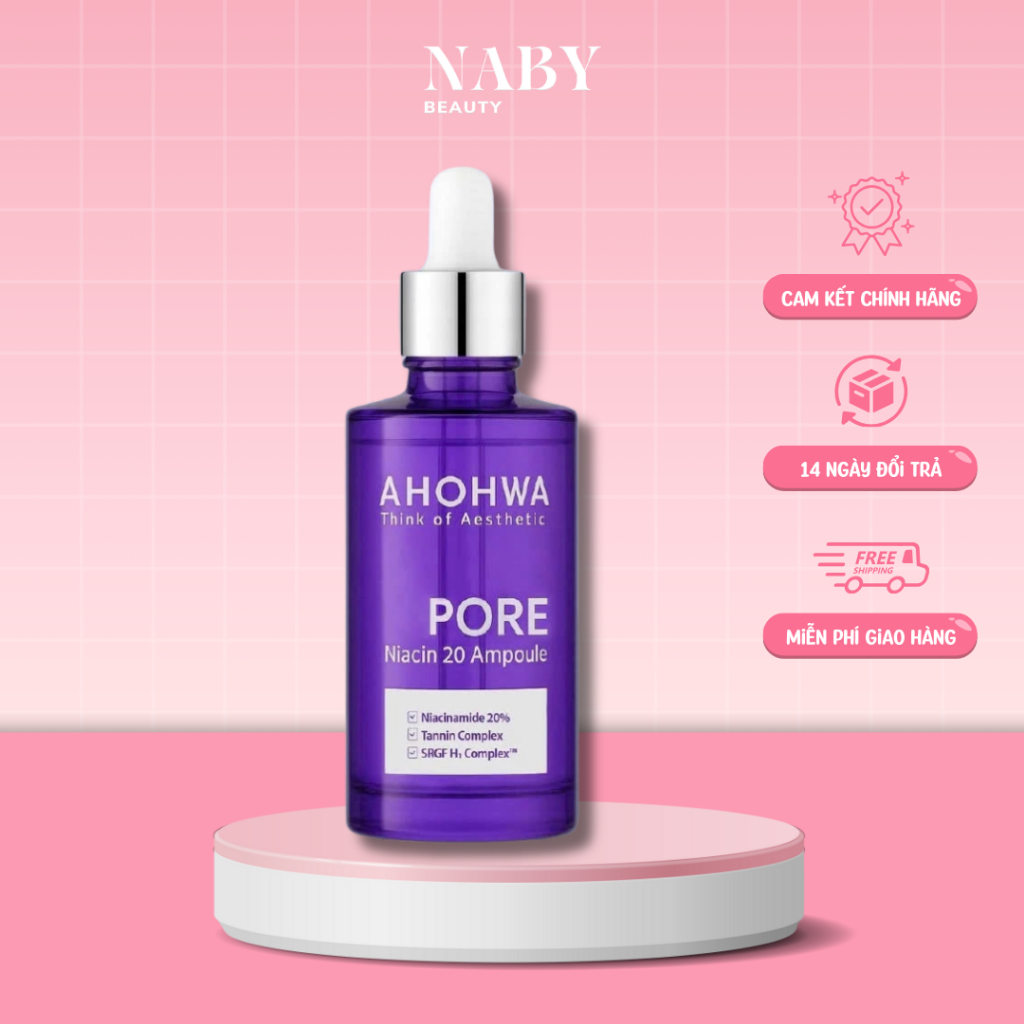 Serum Ahohwa làm sáng, cải thiện sắc tố, thu nhỏ lỗ chân lông Ahohwa Pore Niacinamide 20% Ahohwa 30m