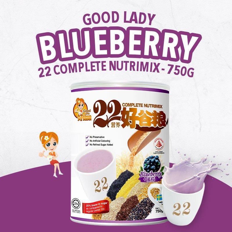 Ngũ Cốc 22 Nutrimix - Blueberry (Việt Quất) - Lon 750g