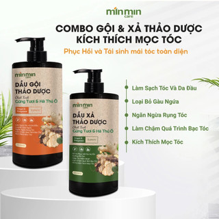 Dầu Gội MinMin Care, Dầu Gội xả Thảo Dược Gừng Tươi, Hà Thủ ô, Dầu Gội Xả Biotin, Collagen, Keratin