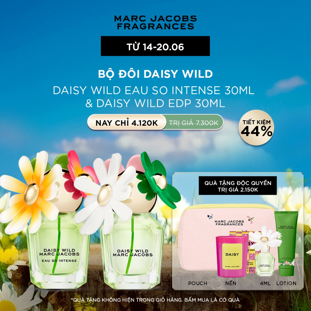Bộ đôi DAISY Wild - Nước hoa nữ Marc Jacobs DAISY Wild Eau So Intense 30ml & DAISY Wild EDP 30ml