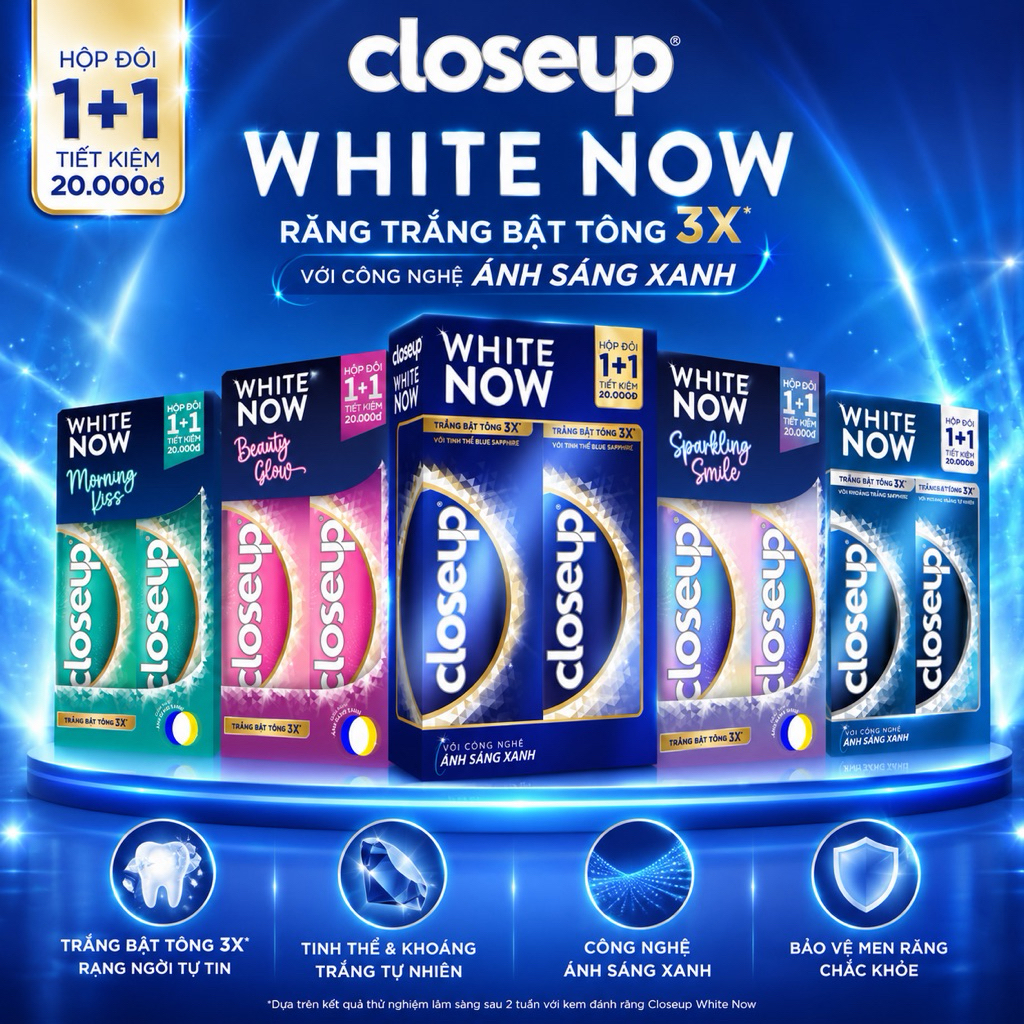 Lô 2 Kem đánh răng Closeup White Now 100g