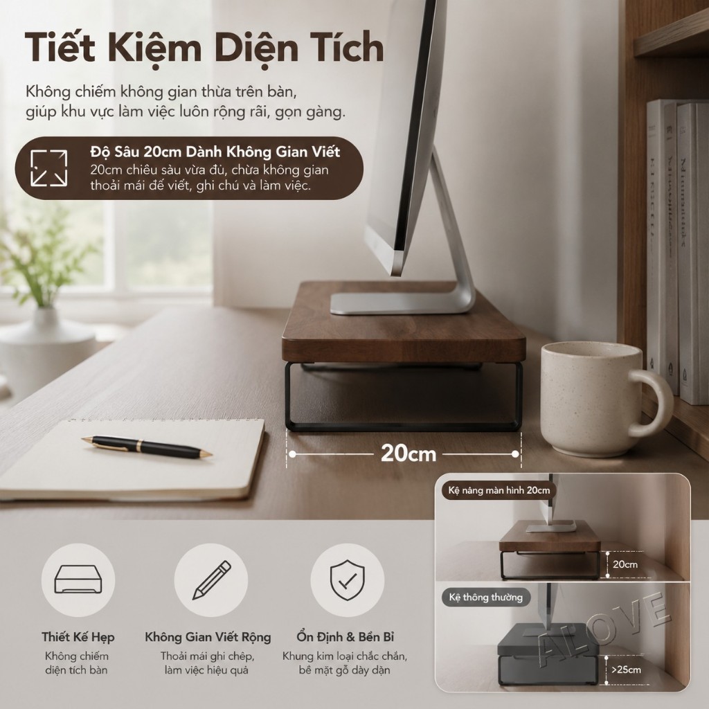 ALOVE kệ nâng màn hình máy tính để bàn kệ để đồ bàn làm việc giá đỡ laptop đa năng tiện dụng | BigBuy360 - bigbuy360.vn