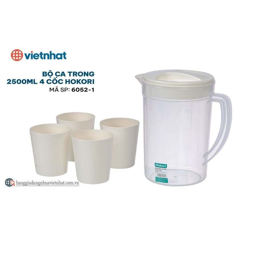 Bộ ca 2500ml 4 cốc Hokori 6052-1