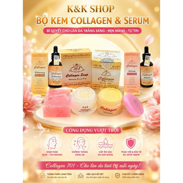 Bộ collagen 701 plus vit E Malaysia